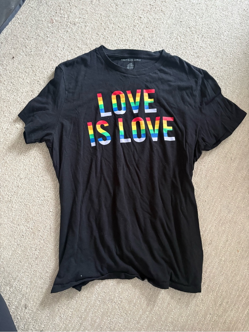 American Eagle Outfitters "Love Is Love" Black Graphic Tee